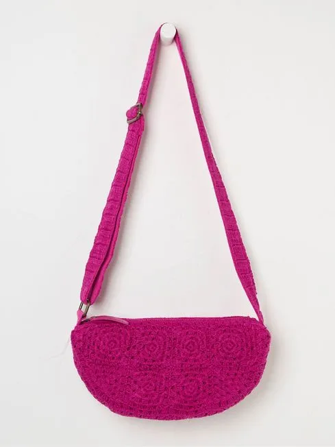 Women Fatface Bags and Wallets Lettie Pink Macrame Sling Bag