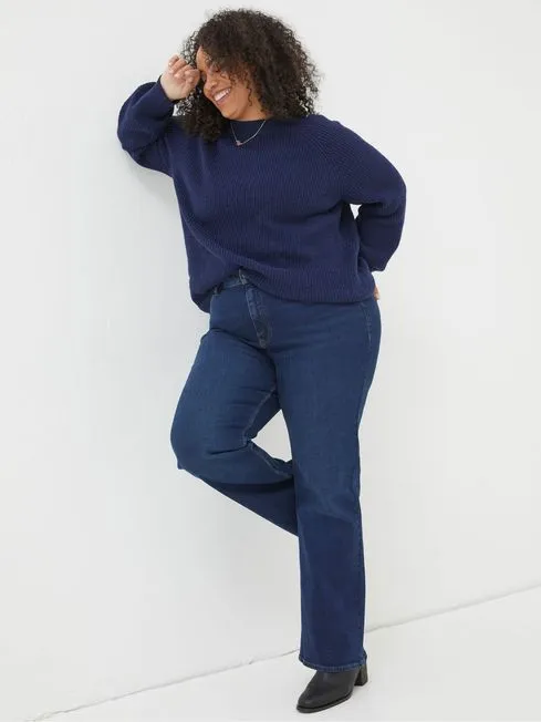 Women Fatface Jeans Brooke Dark Blue Bootcut Jeans