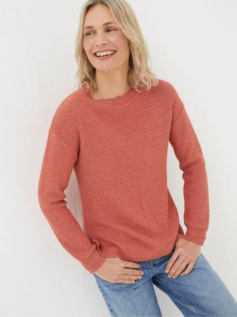 Women Fatface Knitwear Ellie Red Jumper