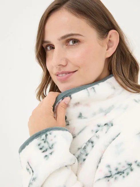Women Fatface Loungewear Christmas Snuggle Ivory Half Zip Fleece Women Fatface Loungewear Christmas Snuggle Ivory Half Zip Fleece