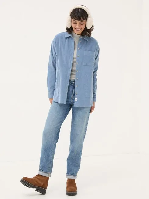 Women Fatface Shirts and Blouses Dusky Blue Carolin Cord 100 Cotton Shirt Women Fatface Shirts and Blouses Dusky Blue Carolin Cord 100 Cotton Shirt