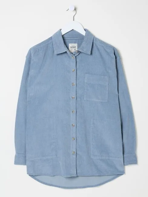 Women Fatface Shirts and Blouses Dusky Blue Carolin Cord 100 Cotton Shirt Women Fatface Shirts and Blouses Dusky Blue Carolin Cord 100 Cotton Shirt