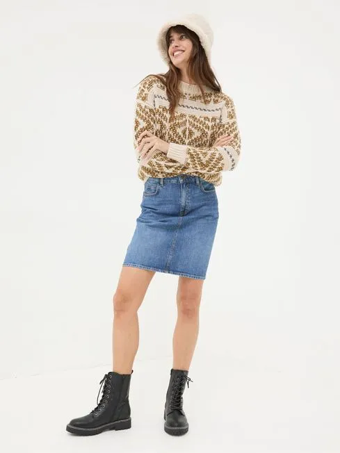 Women Fatface Skirts Hattie Blue Denim Skirt