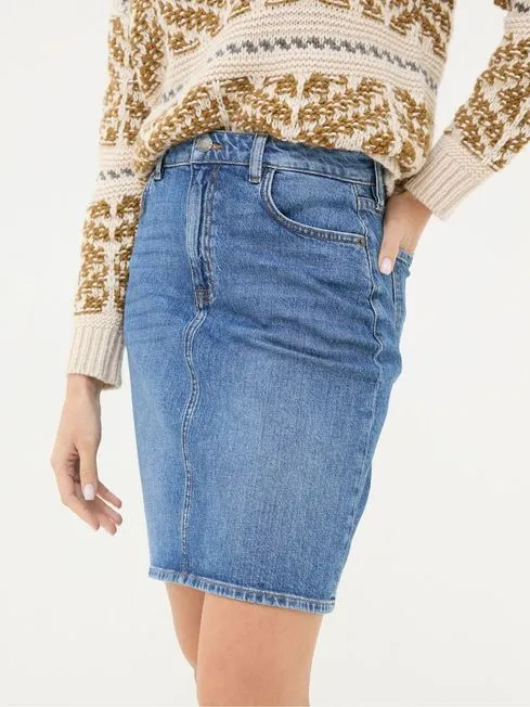 Women Fatface Skirts Hattie Blue Denim Skirt