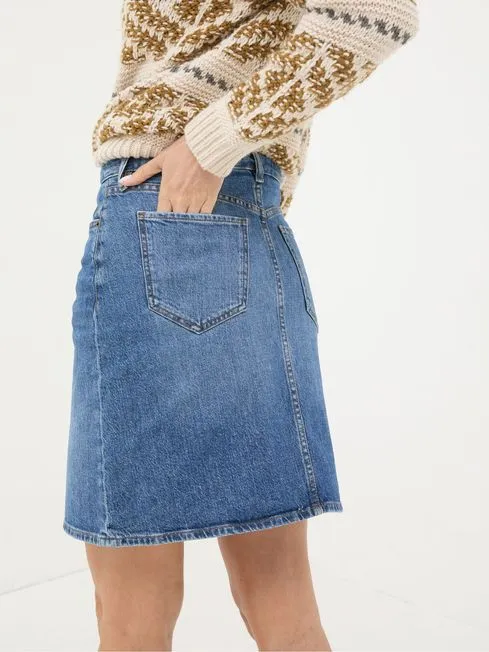 Women Fatface Skirts Hattie Blue Denim Skirt