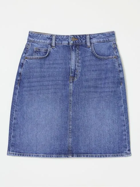 Women Fatface Skirts Hattie Blue Denim Skirt