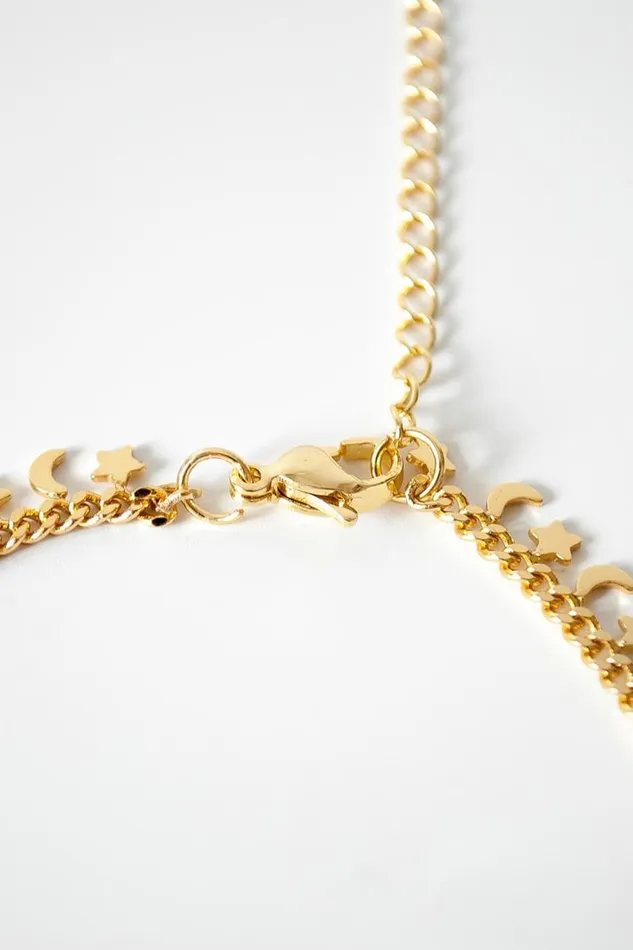 Women Gold Moon Bracelet Roman Jewellery
