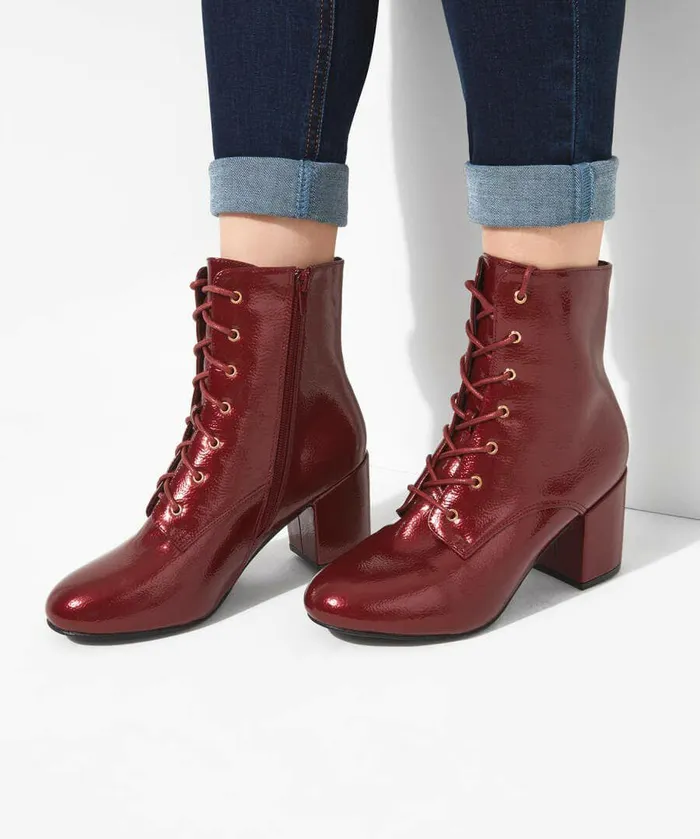 Women Joe Browns Love Letter Patent Boots Red
