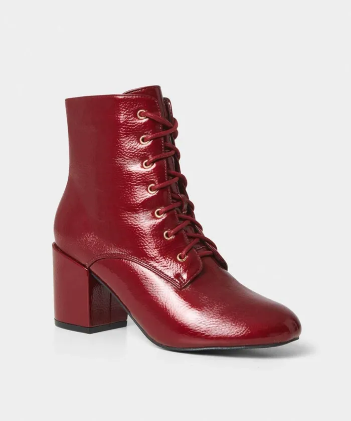 Women Joe Browns Love Letter Patent Boots Red