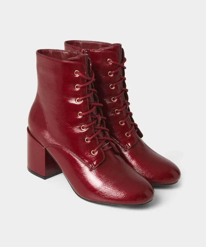 Women Joe Browns Love Letter Patent Boots Red