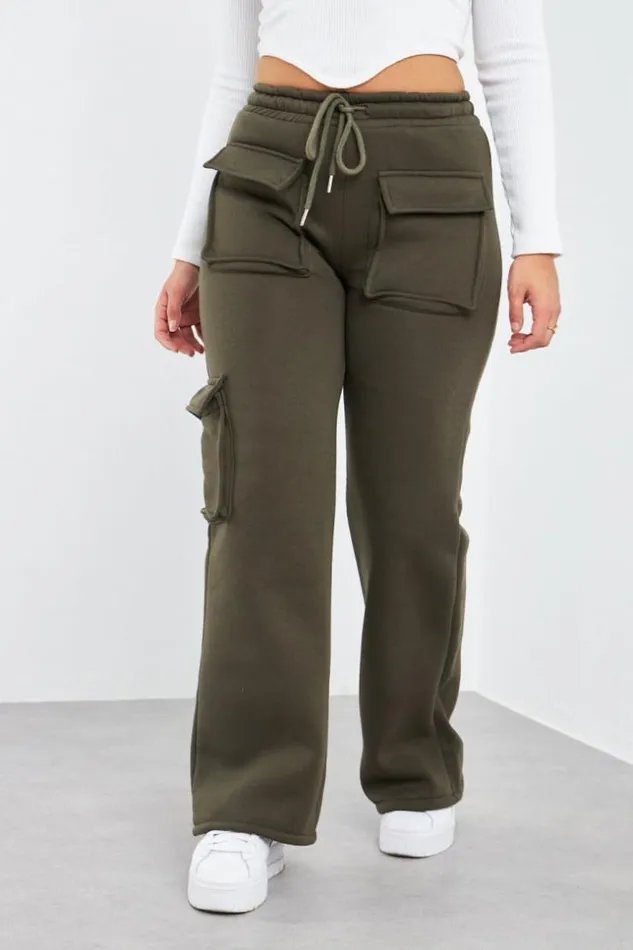 Women Jogging Kaki Poches Khaki Brentiny Paris Pants
