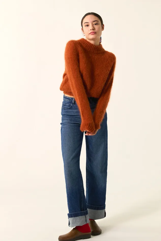 Women Jumper Chachou Lave Pull Mohair Orange Des Petits Hauts Jumpers and Cardigans
