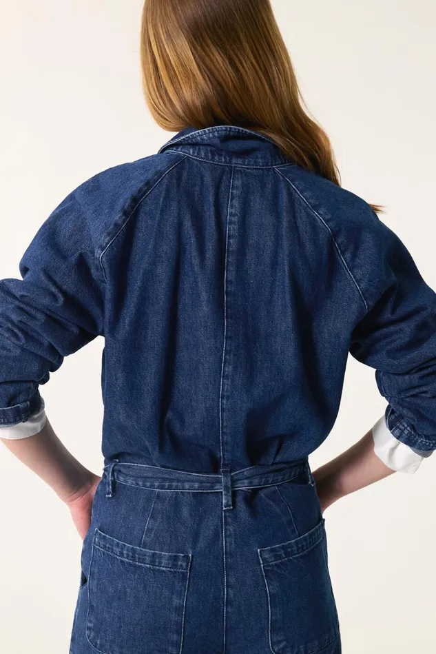 Women Jumpsuit Loustik Stone Combinaison Coton Bleu Des Petits Hauts Denim