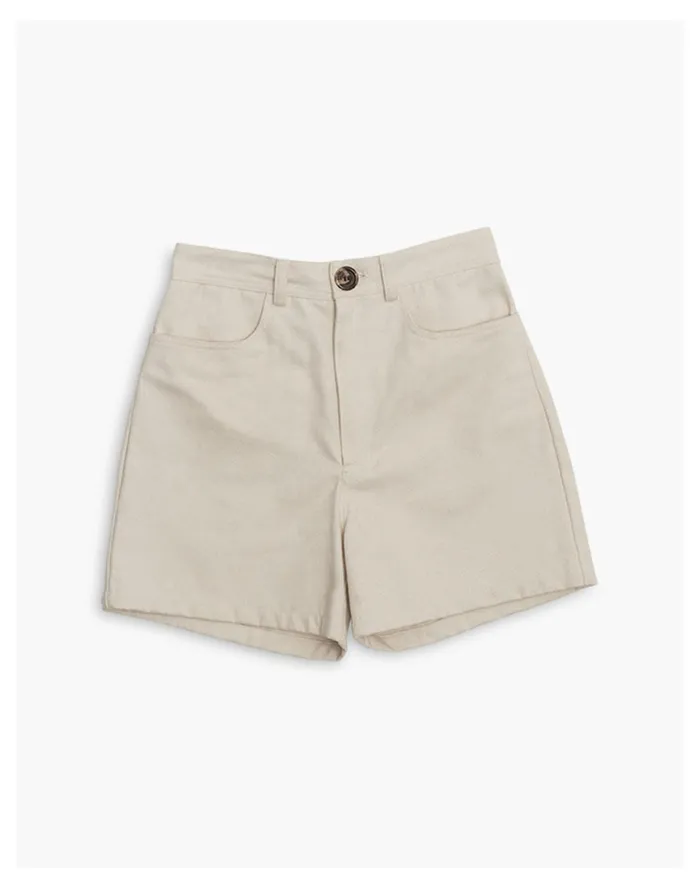 Women LAUDE The Label High Rise Short Ivory White Madewell Shorts Women LAUDE The Label High Rise Short Ivory White Madewell Shorts