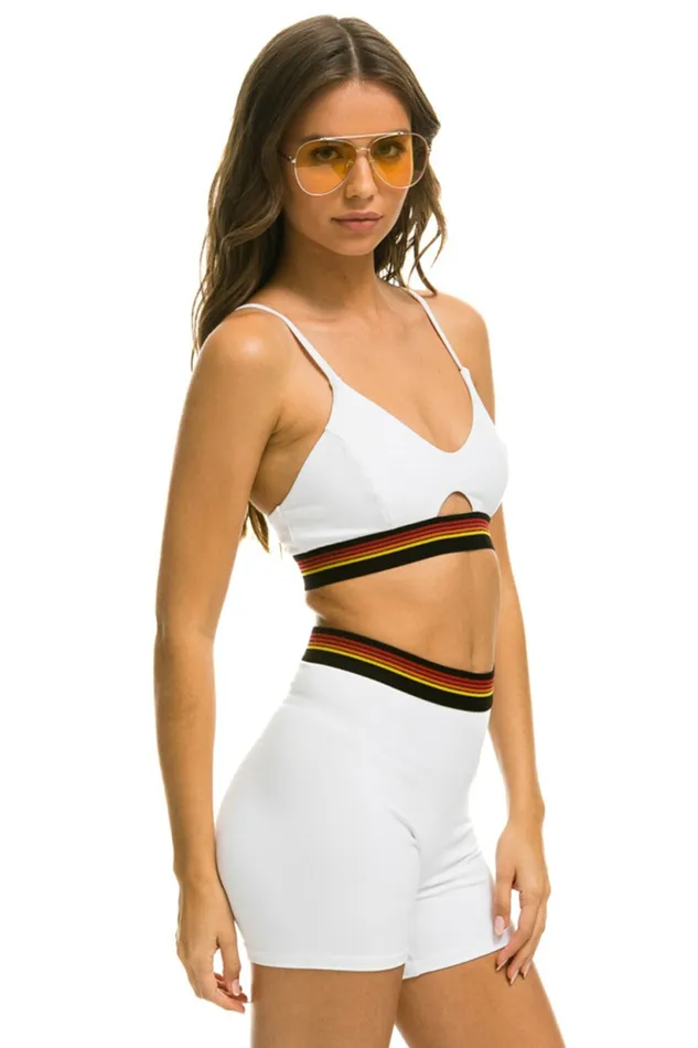 Women LOGO ELASTIC KEYHOLE BRA 8211 WHITE Aviator Nation SportsBras Women LOGO ELASTIC KEYHOLE BRA 8211 WHITE Aviator Nation SportsBras