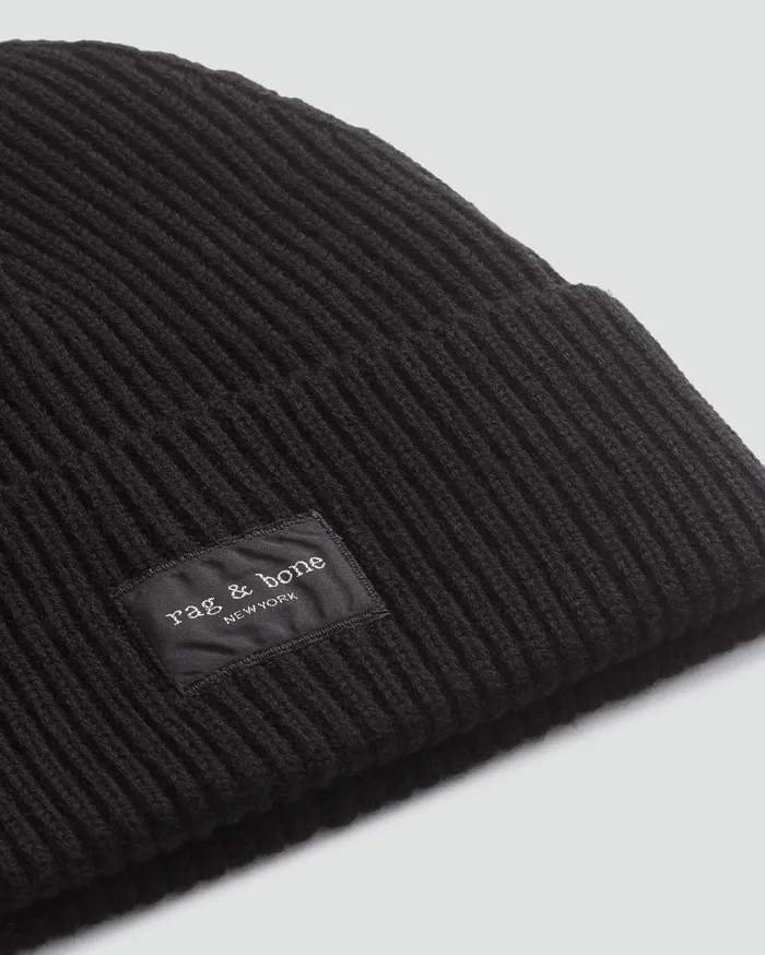 WomenMen Rag and Bone Hats Blake Beanie Black