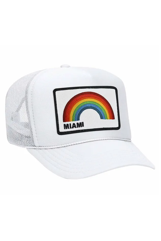 Women MIAMI RAINBOW TRUCKER HAT Aviator Nation TruckerHats Women MIAMI RAINBOW TRUCKER HAT Aviator Nation TruckerHats