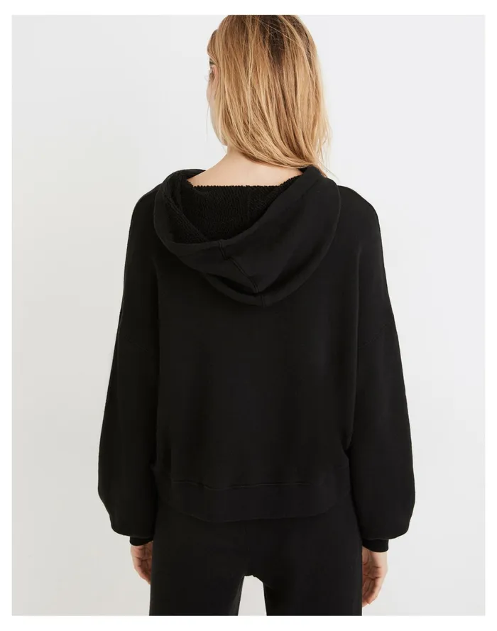 Women MWL Airyterry Hoodie Sweatshirt True Black Madewell MWL Athleisure Women MWL Airyterry Hoodie Sweatshirt True Black Madewell MWL Athleisure