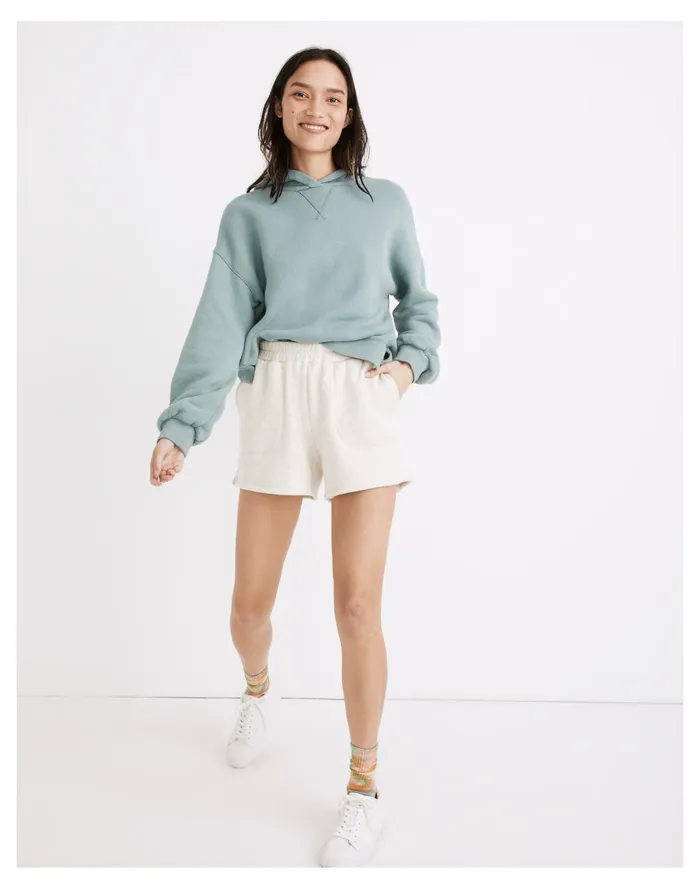 Women MWL Airyterry Stitched Pocket Sweatshorts Hthr Lt Grey Madewell MWL Athleisure
