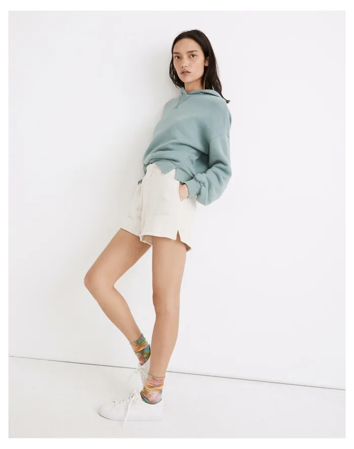 Women MWL Airyterry Stitched Pocket Sweatshorts Hthr Lt Grey Madewell MWL Athleisure Women MWL Airyterry Stitched Pocket Sweatshorts Hthr Lt Grey Madewell MWL Athleisure