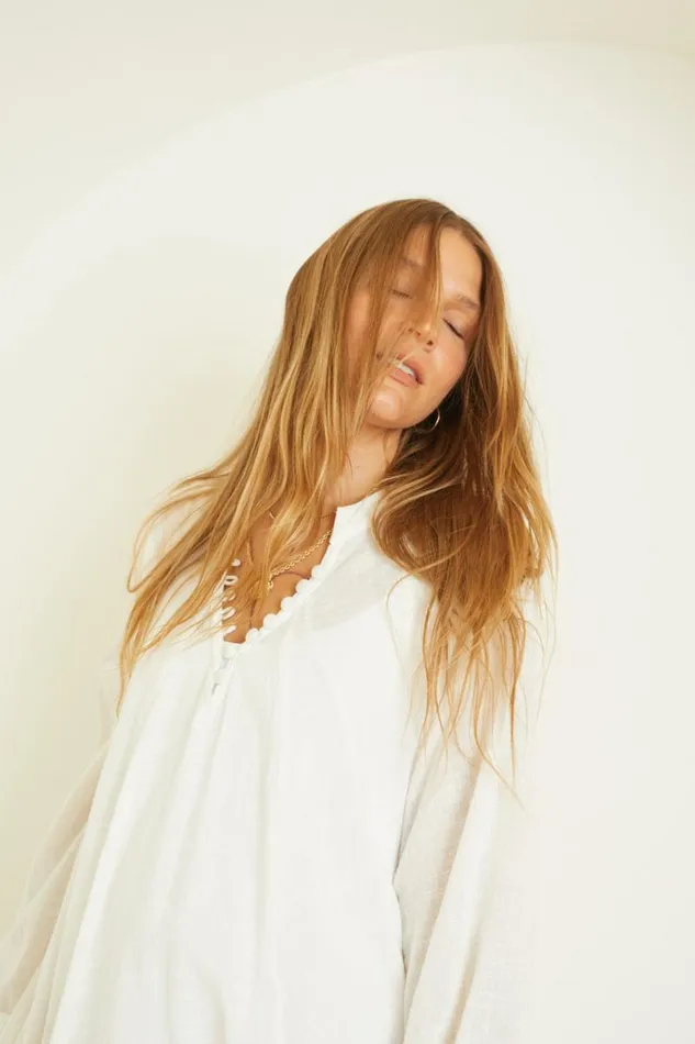 Women Natalie Martin Dresses Fiore Maxi White Cotton Gauze