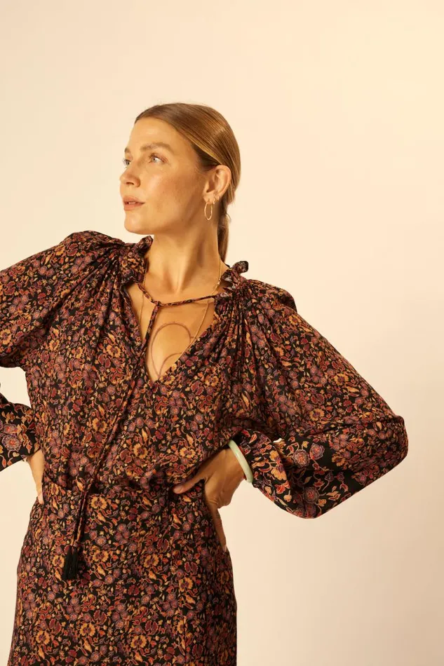 Women Natalie Martin Tops Penny Blouse Petite Fleur Noire