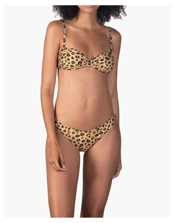 Women Novel Swim Cat Lady Bikini Top Dark Tan Madewell Swim