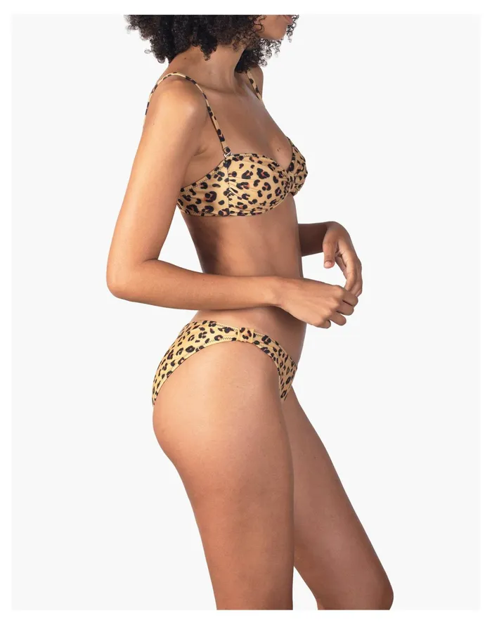 Women Novel Swim Cat Lady Bikini Top Dark Tan Madewell Swim