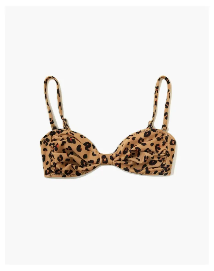 Women Novel Swim Cat Lady Bikini Top Dark Tan Madewell Swim