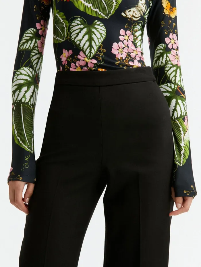 Women Pants and Skirts Oscar De La Renta Zip Front Wide Leg Pant Black Women Pants and Skirts Oscar De La Renta Zip Front Wide Leg Pant Black