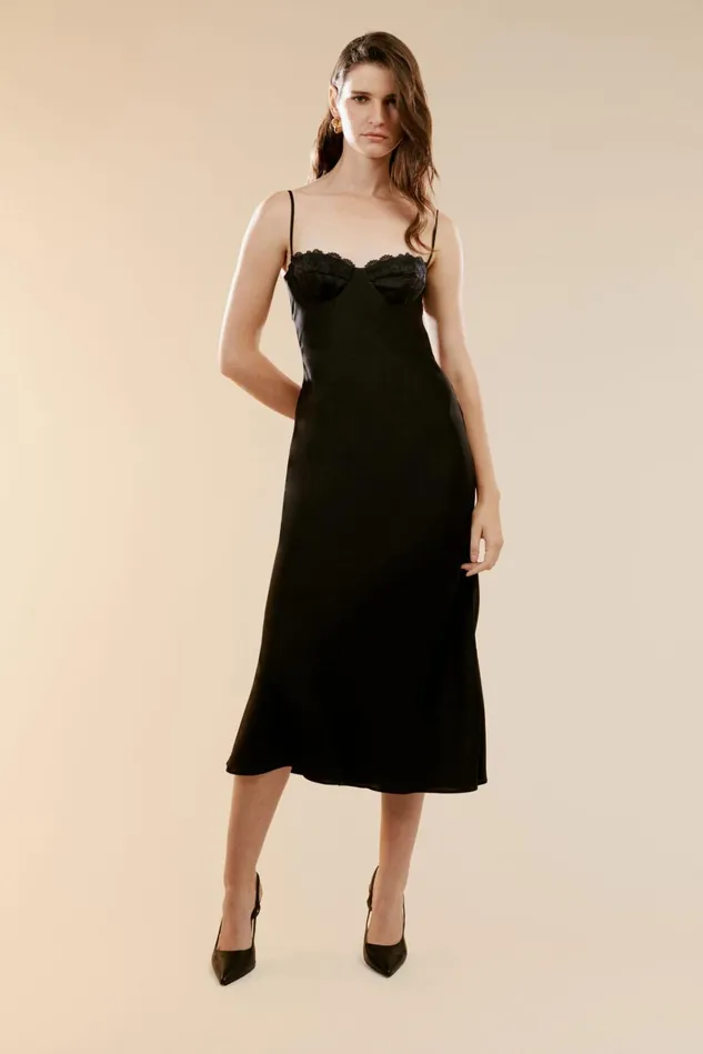 Women Party Dresses Bardot Sabina Midi Dress In Black Black Women Party Dresses Bardot Sabina Midi Dress In Black Black