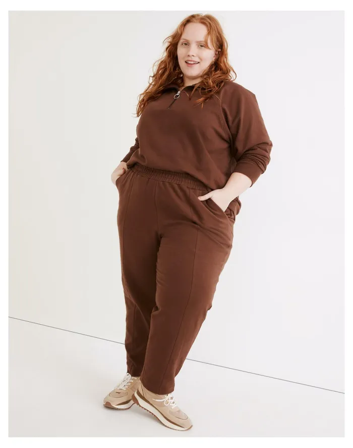 Women Plus MWL Ribbed Seamed Sweatpants Hot Cocoa Madewell MWL Athleisure