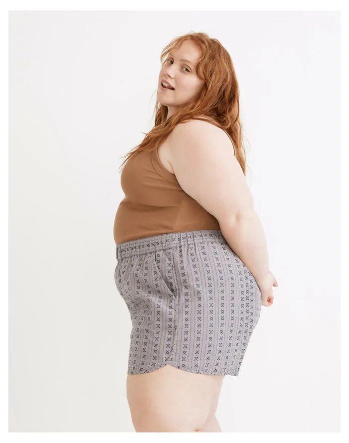 Women Plus Pull On Dolphin Shorts In Jacquard Stripe Dusk Peri Madewell Shorts Women Plus Pull On Dolphin Shorts In Jacquard Stripe Dusk Peri Madewell Shorts