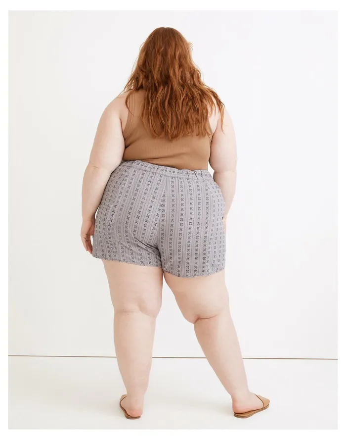 Women Plus Pull On Dolphin Shorts In Jacquard Stripe Dusk Peri Madewell Shorts Women Plus Pull On Dolphin Shorts In Jacquard Stripe Dusk Peri Madewell Shorts