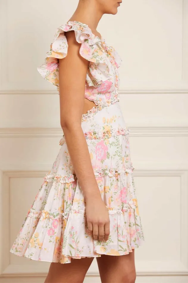 Women Printed Dresses Needle and Thread Sunrise Bloom Backless Cotton Micro Mini Dress Multi
