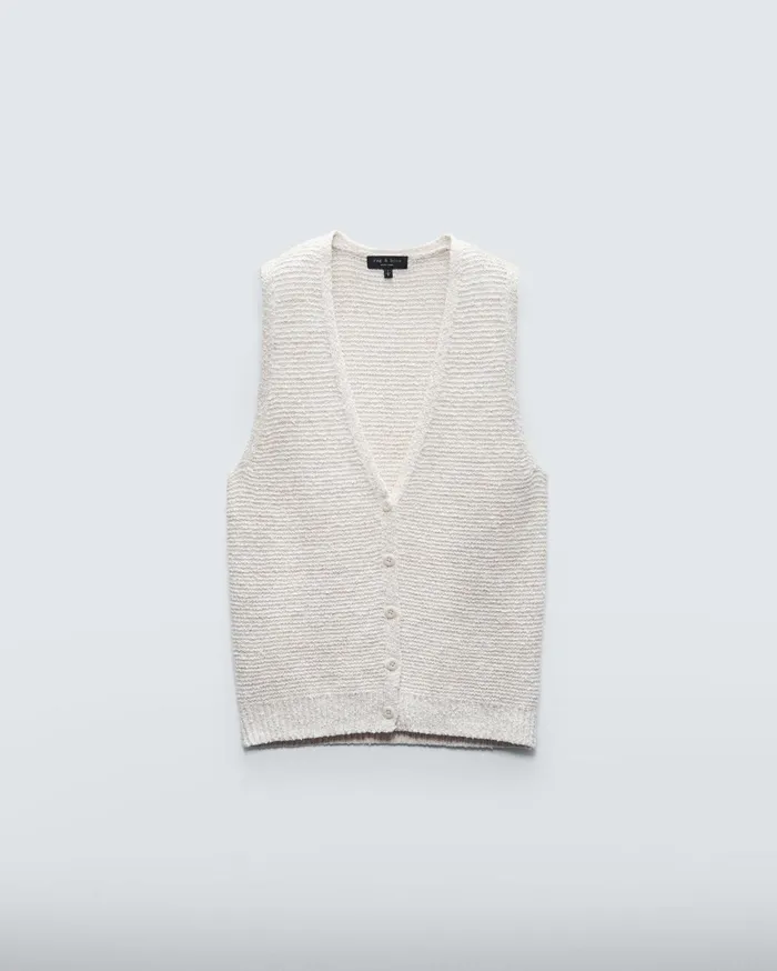 Women Rag and Bone Sweaters Jackie Cotton Linen Sweater Vest Ivory Women Rag and Bone Sweaters Jackie Cotton Linen Sweater Vest Ivory
