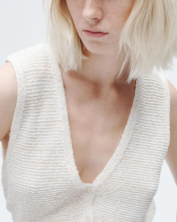 Women Rag and Bone Sweaters Jackie Cotton Linen Sweater Vest Ivory Women Rag and Bone Sweaters Jackie Cotton Linen Sweater Vest Ivory