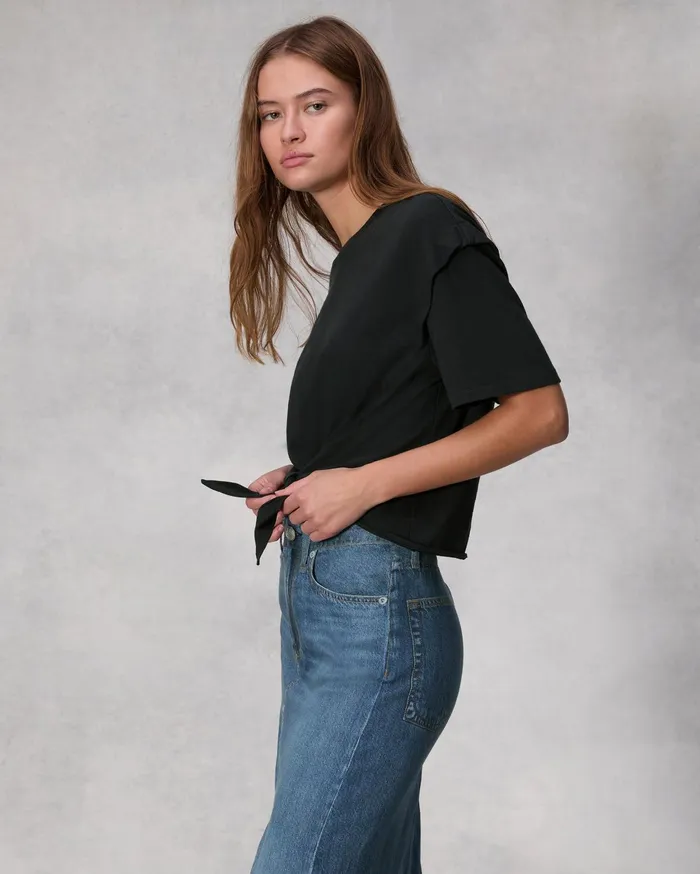 Women Rag and Bone TShirts Mica Tie Tee Black Women Rag and Bone TShirts Mica Tie Tee Black