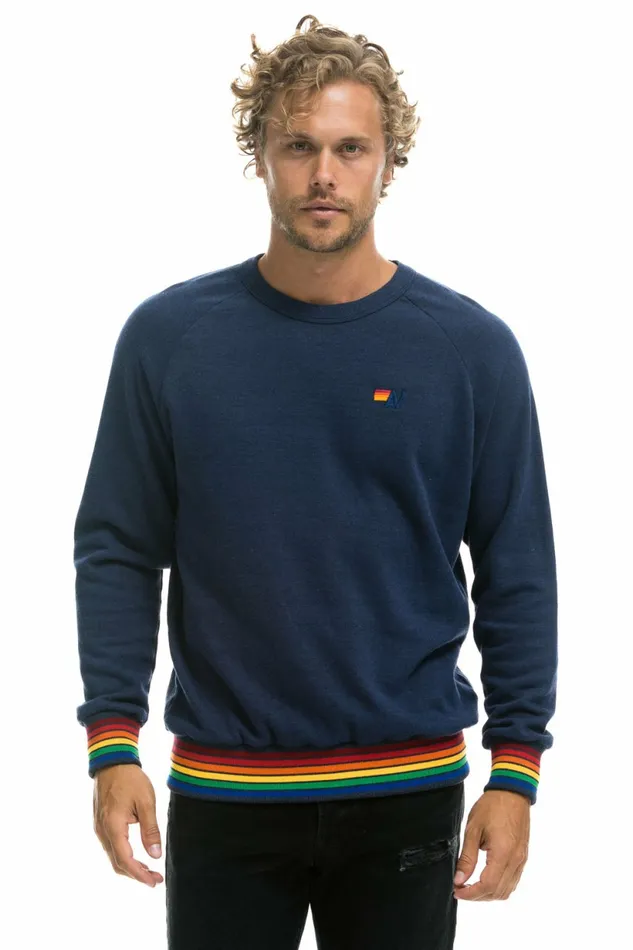 Women RAINBOW RIB CREW SWEATSHIRT 8211 NAVY Aviator Nation UnisexCrewSweatshirt Women RAINBOW RIB CREW SWEATSHIRT 8211 NAVY Aviator Nation UnisexCrewSweatshirt