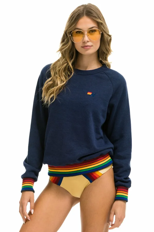 Women RAINBOW RIB CREW SWEATSHIRT 8211 NAVY Aviator Nation UnisexCrewSweatshirt Women RAINBOW RIB CREW SWEATSHIRT 8211 NAVY Aviator Nation UnisexCrewSweatshirt