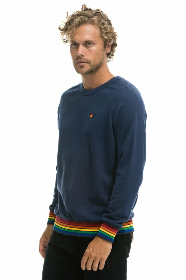 Women RAINBOW RIB CREW SWEATSHIRT 8211 NAVY Aviator Nation UnisexCrewSweatshirt Women RAINBOW RIB CREW SWEATSHIRT 8211 NAVY Aviator Nation UnisexCrewSweatshirt