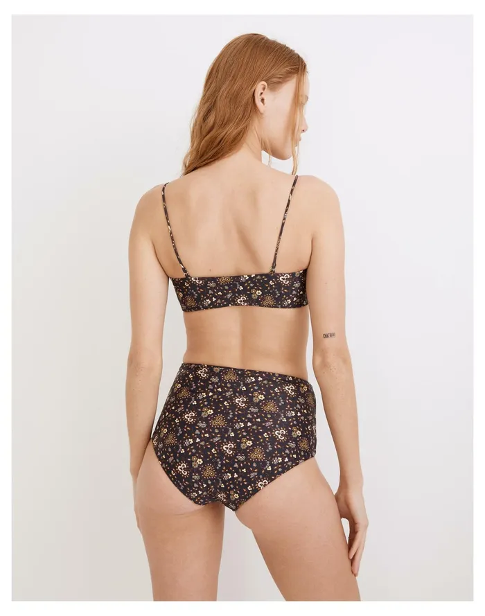 Women Second Wave Reversible Spaghetti Strap Bandeau Bikini Top In Wildplains Floral Folk Foulard Combo Madewell Swim Women Second Wave Reversible Spaghetti Strap Bandeau Bikini Top In Wildplains Floral Folk Foulard Combo Madewell Swim