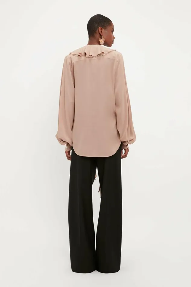 Women Shirts and Tops Victoria Beckham Romantic Blouse In Taupe