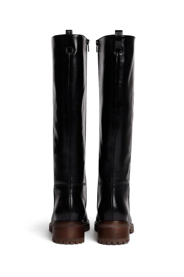 Women Shoes Phoebe Noir Bottes Cuir Noir Des Petits Hauts Shoes and Socks