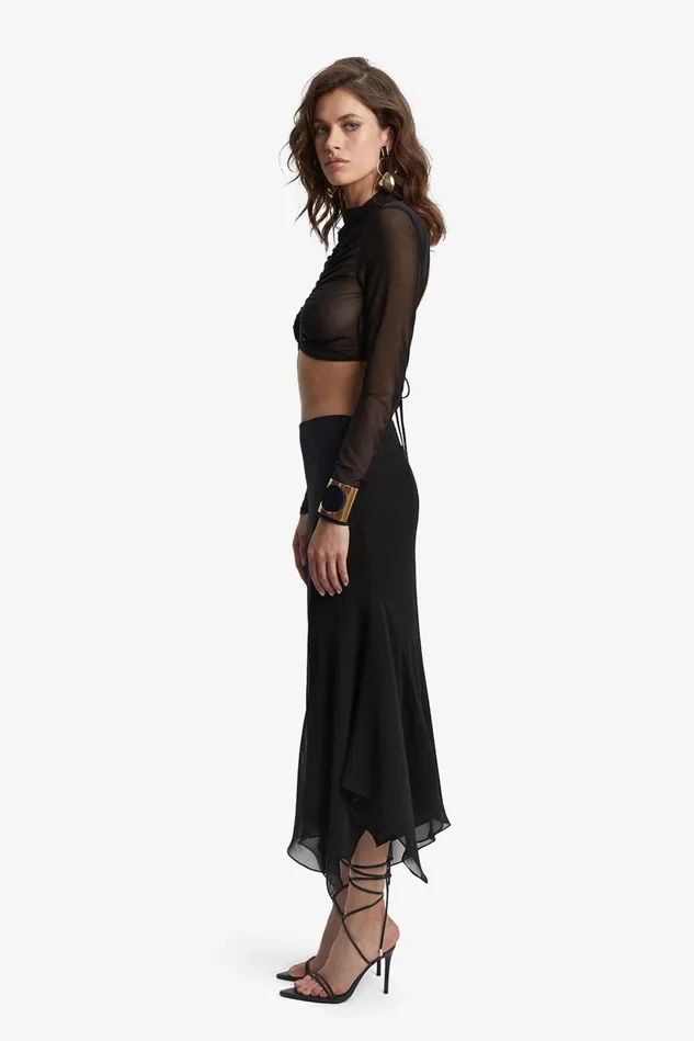 Women Skirts Bardot Suki Georgette Skirt In Black Black Women Skirts Bardot Suki Georgette Skirt In Black Black