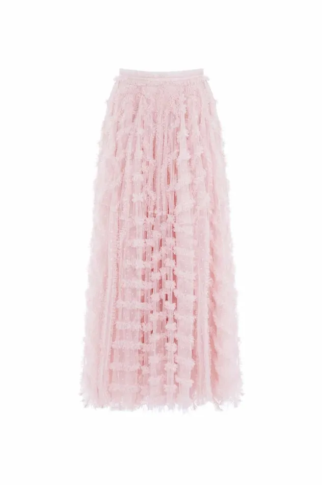 Women Skirts Needle and Thread Florence Ruffle Ankle Skirt Pink