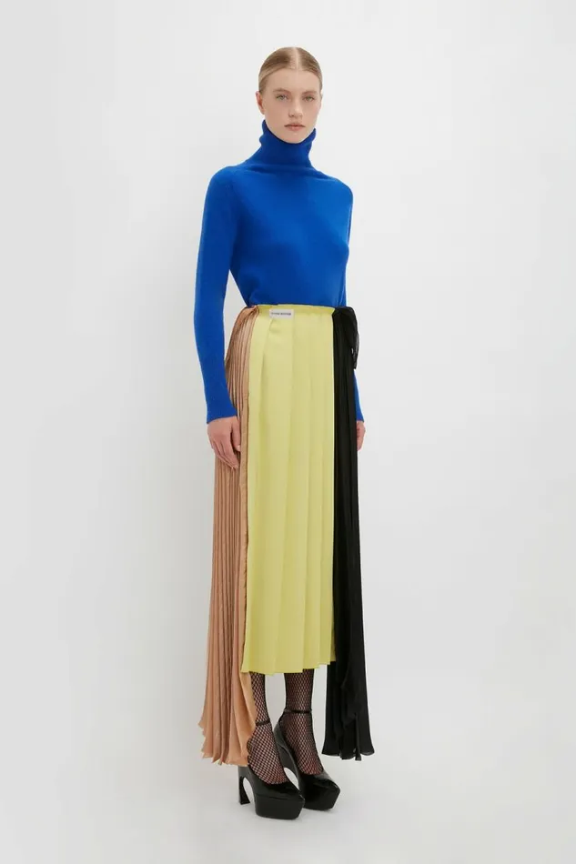 Women Skirts Victoria Beckham Pleated Layer Asymmetric Skirt In Multi