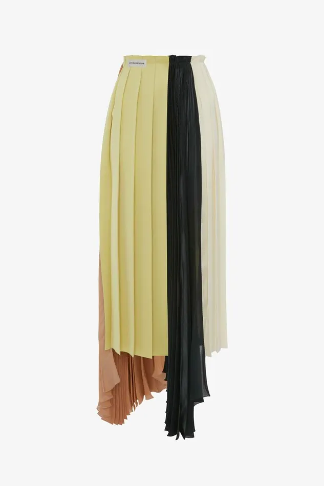 Women Skirts Victoria Beckham Pleated Layer Asymmetric Skirt In Multi