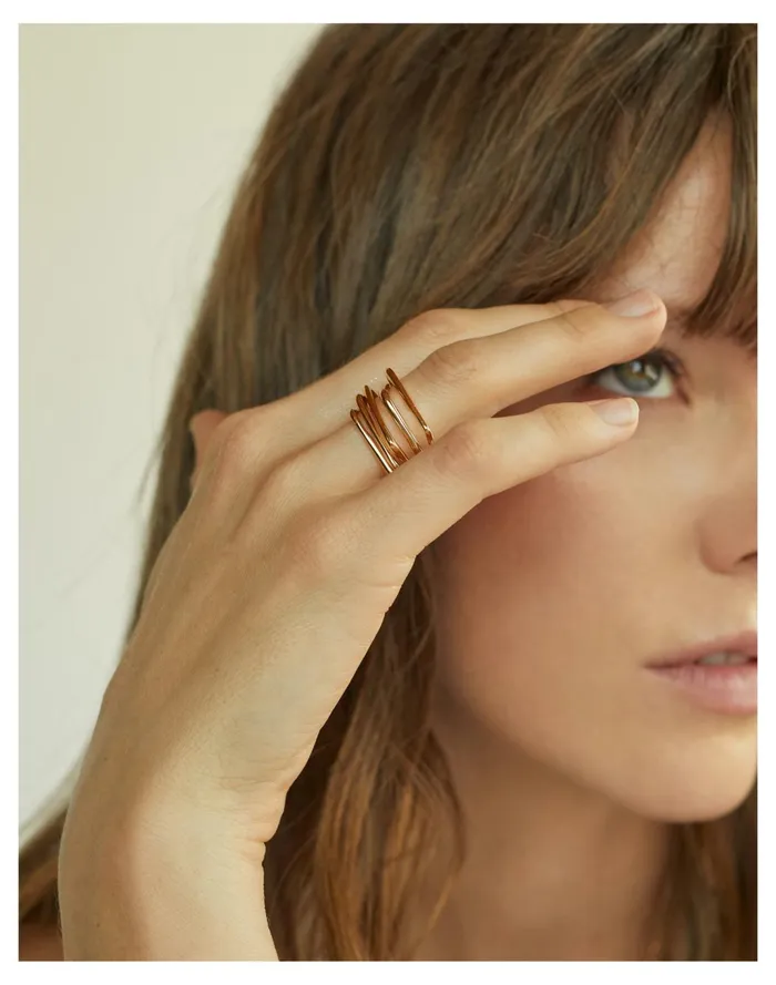 Women SOKO Laini Stacking Rings Gold Madewell Rings Women SOKO Laini Stacking Rings Gold Madewell Rings