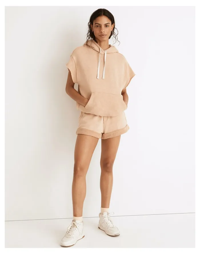 Women Splits59 French Terry Kitty Short Sleeved Hoodie Sweatshirt Washed Beige Madewell Sweatshirts and Sweatpants Women Splits59 French Terry Kitty Short Sleeved Hoodie Sweatshirt Washed Beige Madewell Sweatshirts and Sweatpants